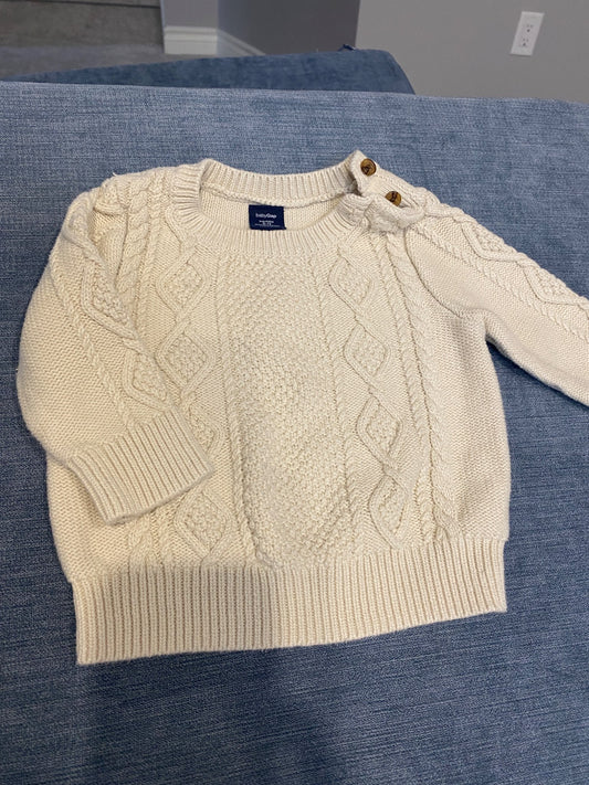 Baby Gap Cream Knitted Pullover , Kids 12 Month (9-12M)