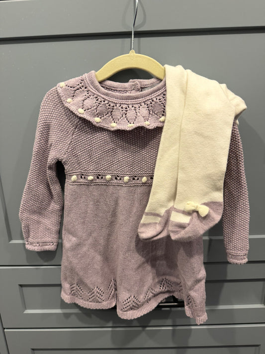 Tahari Knit Dress and stockings , Kids 9 Month (6-9M)