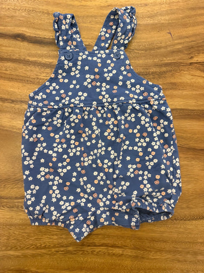 Pekkle shorts romper - blue floral, Kids 12 Month (9-12M)
