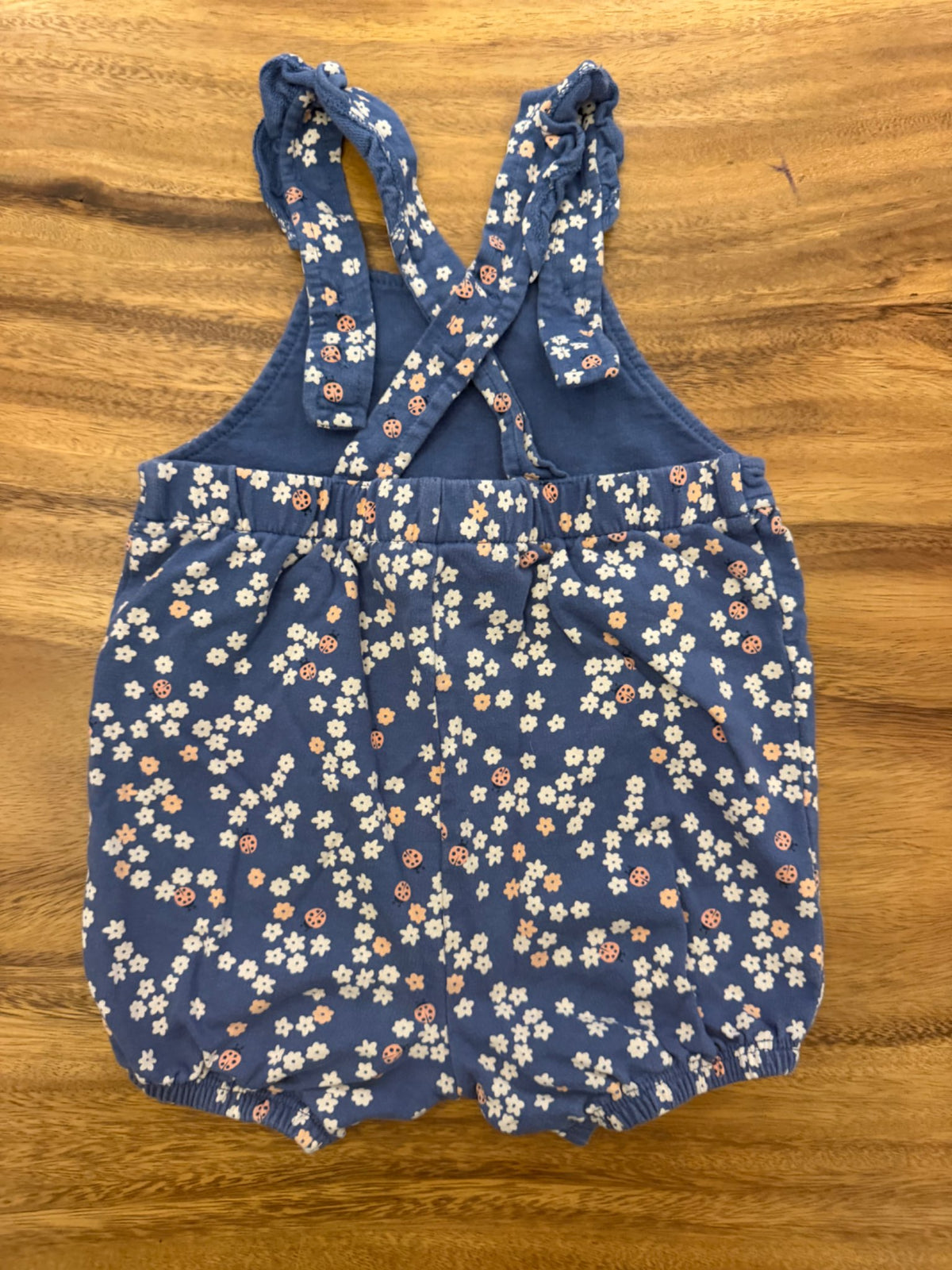 Pekkle shorts romper - blue floral, Kids 12 Month (9-12M)