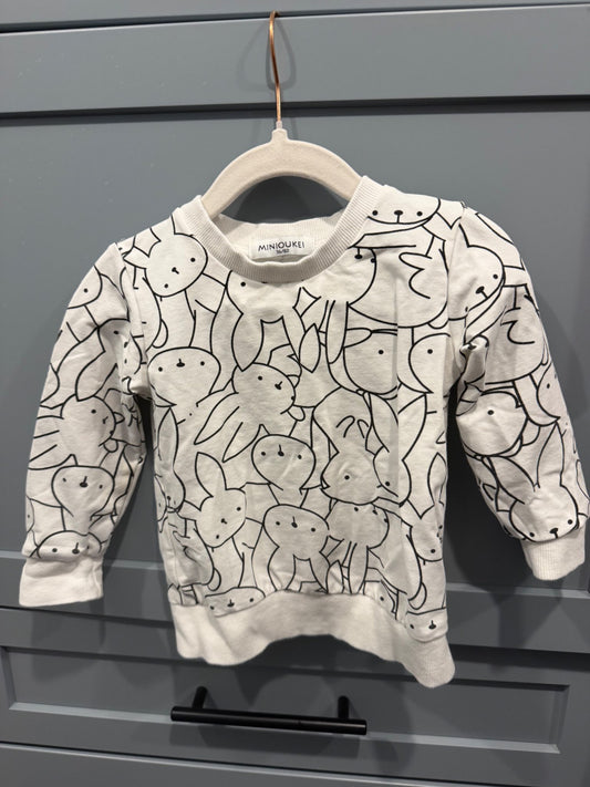 White and black rabbit sweater , Kids 12 Month (9-12M)