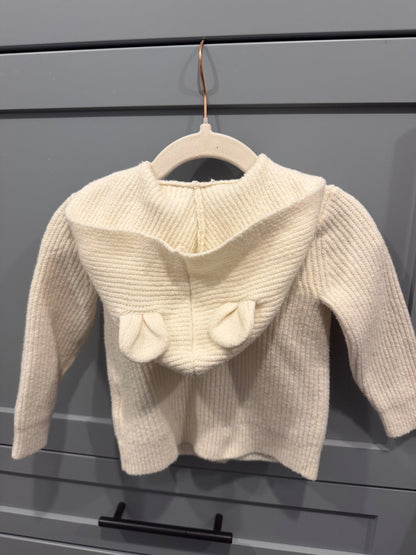 Old Navy white sweater with ears on hood, Kids 18 Month (12-18M)