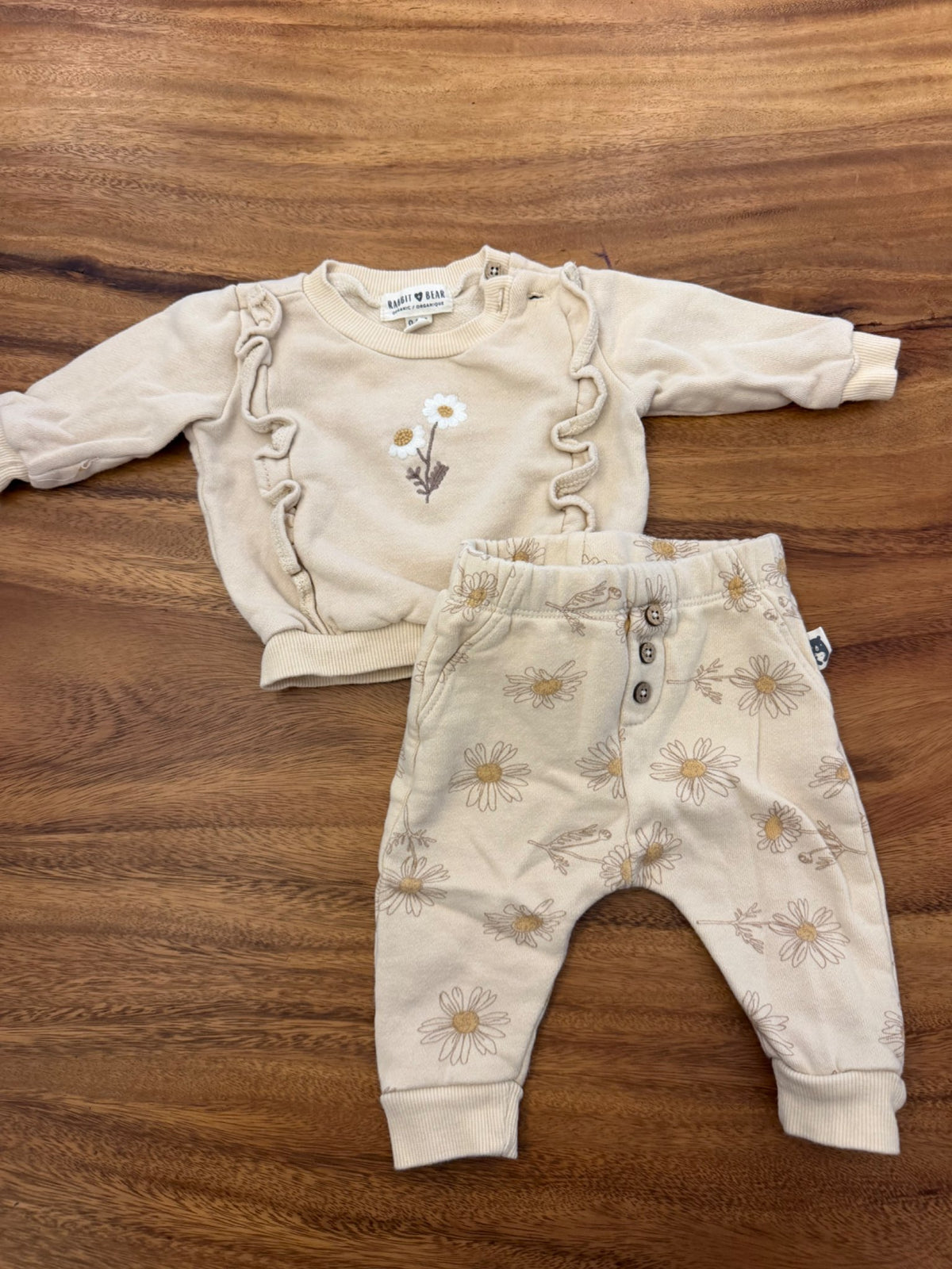 Rabbit and Bear daisy sweatsuit, Kids 3 Month (0-3M)
