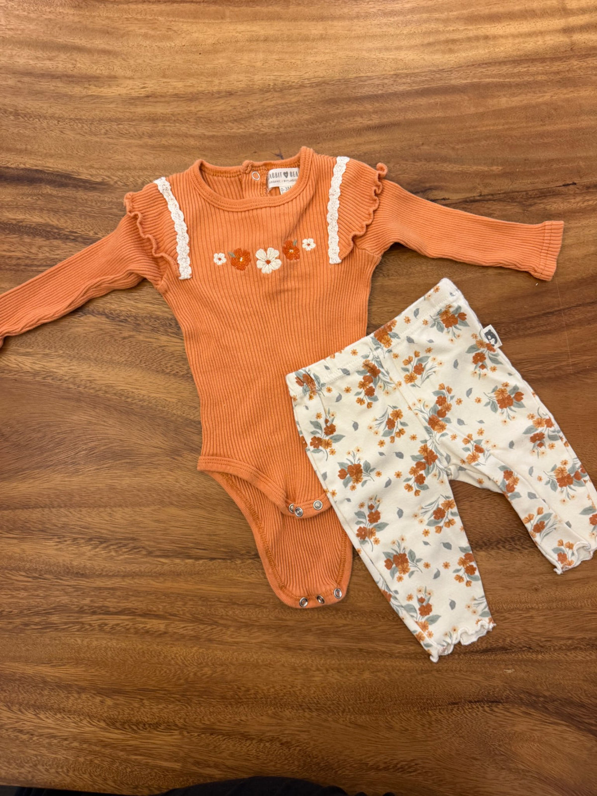 Rabbit and Bear onesie and pants, Kids 3 Month (0-3M)