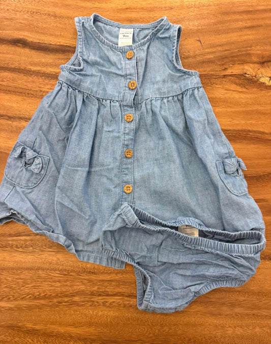 Carters Jean dress and diaper cover , Kids 9 Month (6-9M)