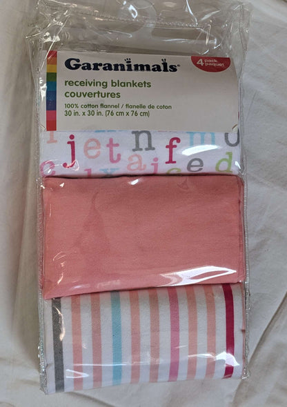 3 pack cotton flannel blankets (pink)