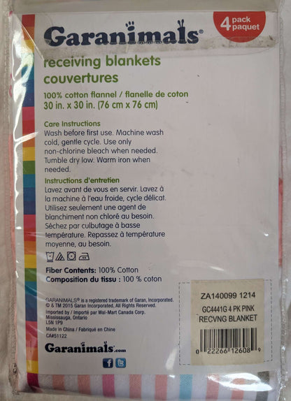 3 pack cotton flannel blankets (pink)