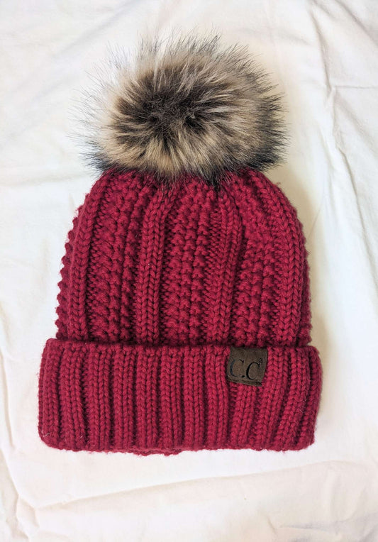 Red Toque - Fleece lined with pom pom, Kids 14