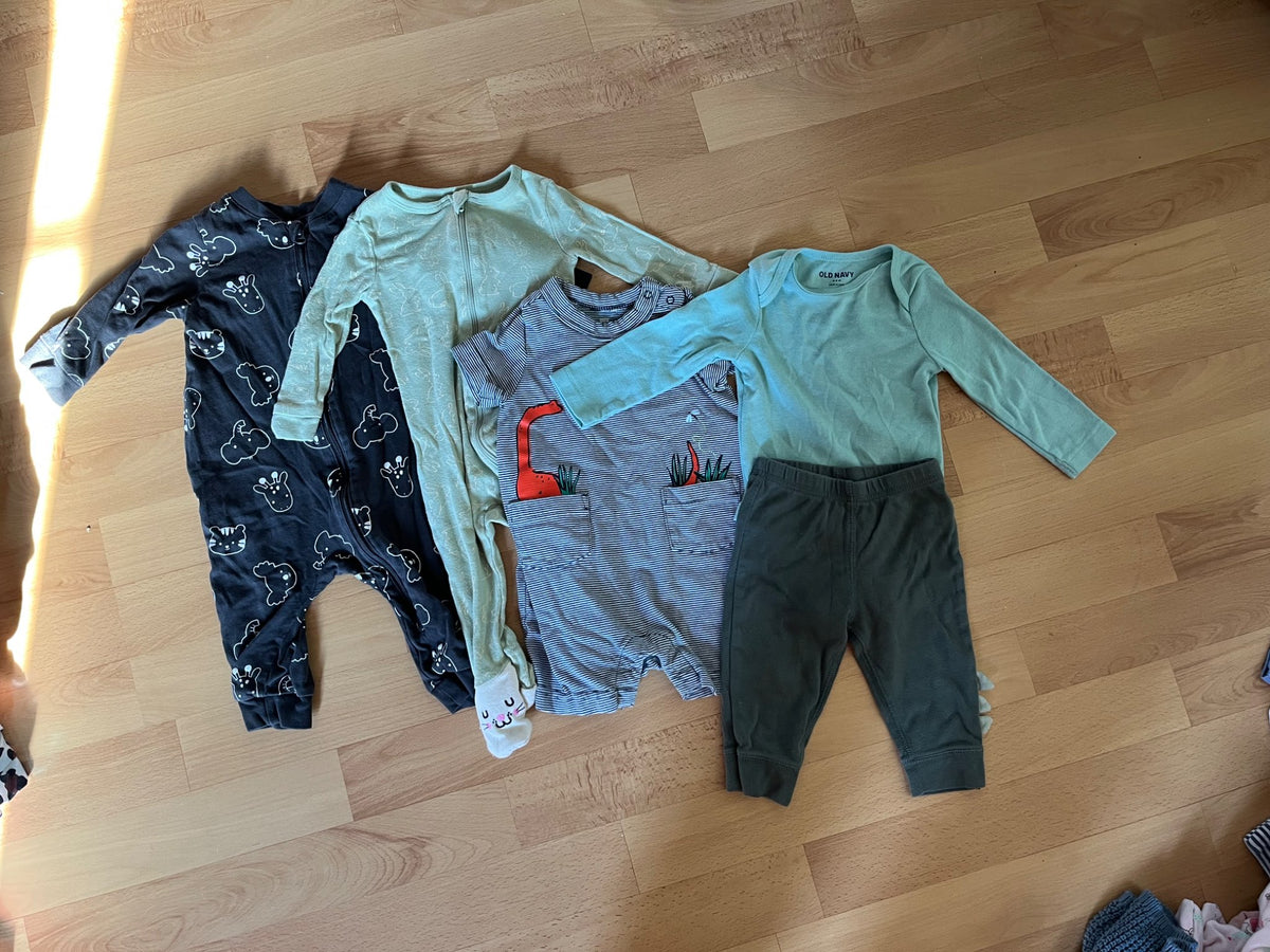 Old Navy, Baby Gap, Carters, Joe Fresh Baby Clothes Bundle Size 3-6 Months Green and Black Toned, Kids 6 Month (3-6M)