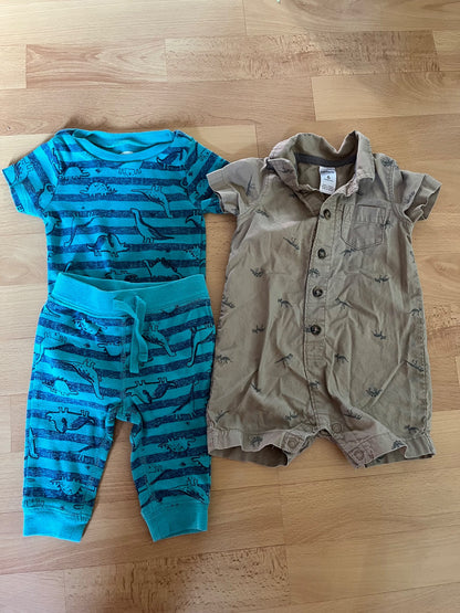 Carter's Baby Boy Dinosaur Clothing Lot Size 6 Months, Kids 6 Month (3-6M)