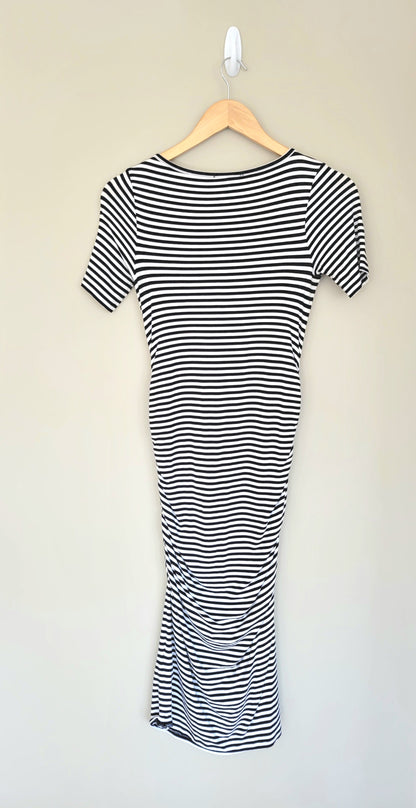 Isabella Oliver, Stripe Jersey Midi T-Shirt Dress, Size 0, Maternity XS (0-2)