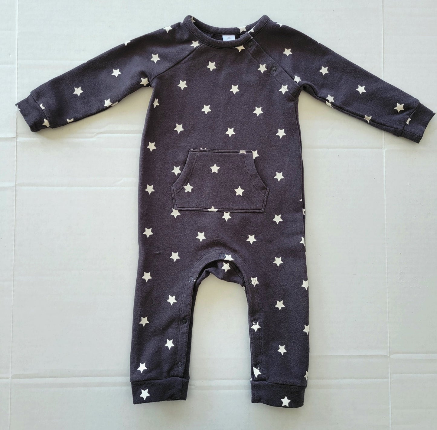 Nordstrom, fleece-lined romper, dark grey, 12 months, Kids 12 Month (9-12M)