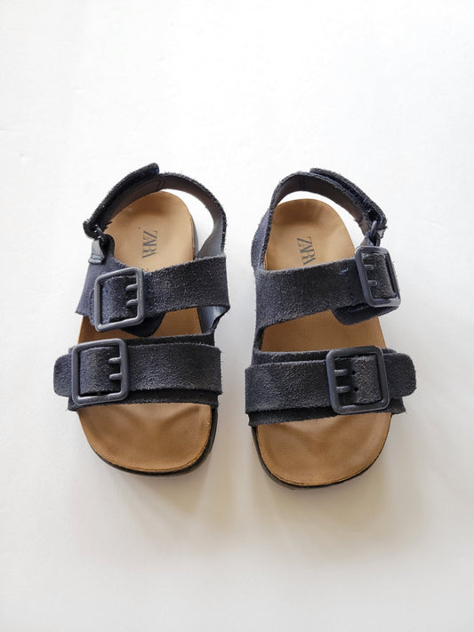 Zara, suede navy strap sandals, size 23