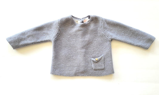 Zara knit sweater, blue, 6-9 months, Kids 9 Month (6-9M)