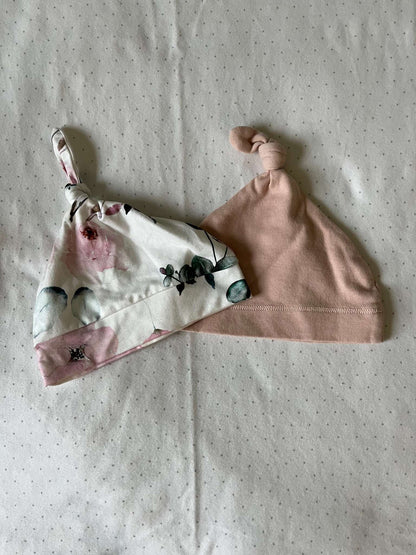 Bundle of 2 Baby Knotted Beanies, Kids 3 Month (0-3M)