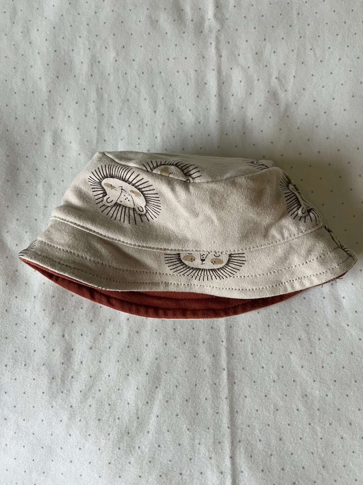 Rabbit + Bear Organic Reversible Safari Bucket Hat - One Size, Kids 6 Month (3-6M)