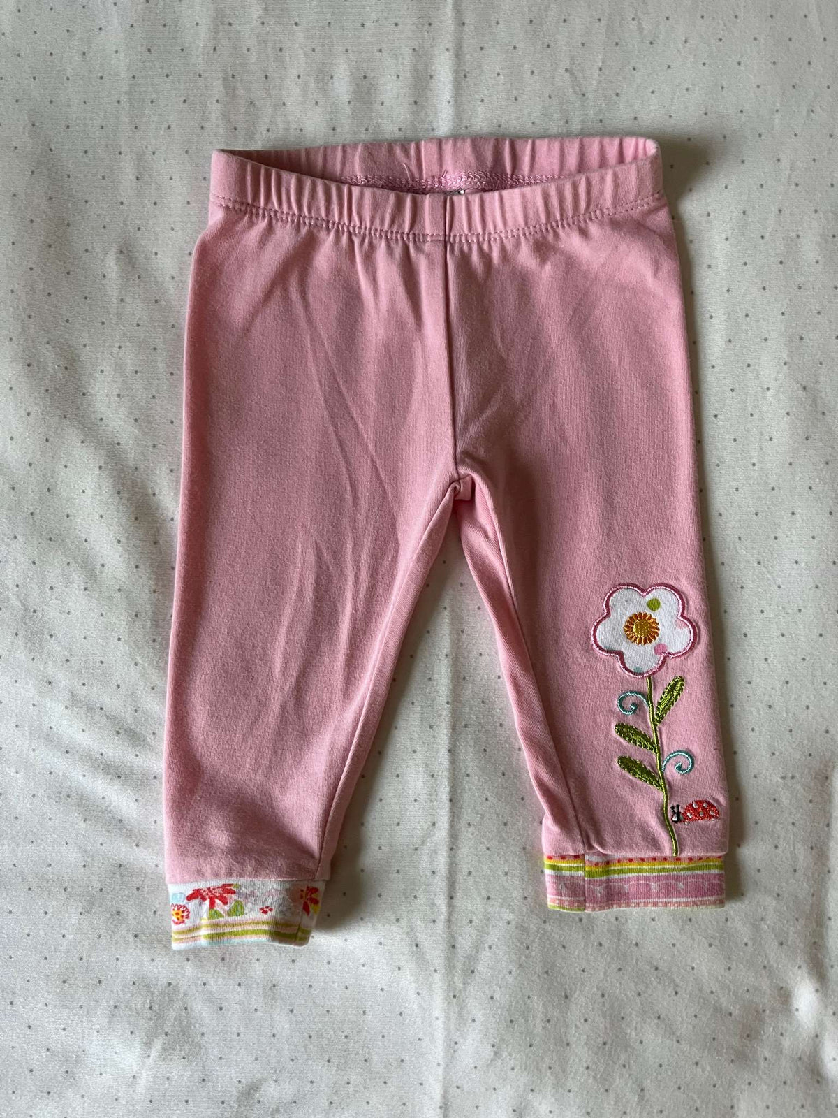 Happi Pink Floral Embroidered Pants - Baby Girl 6-9 Months, Kids 9 Month (6-9M)