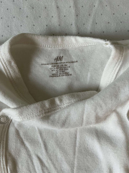 H&M Organic Cotton White Crossover Onesie - 3 Months, Kids 3 Month (0-3M)