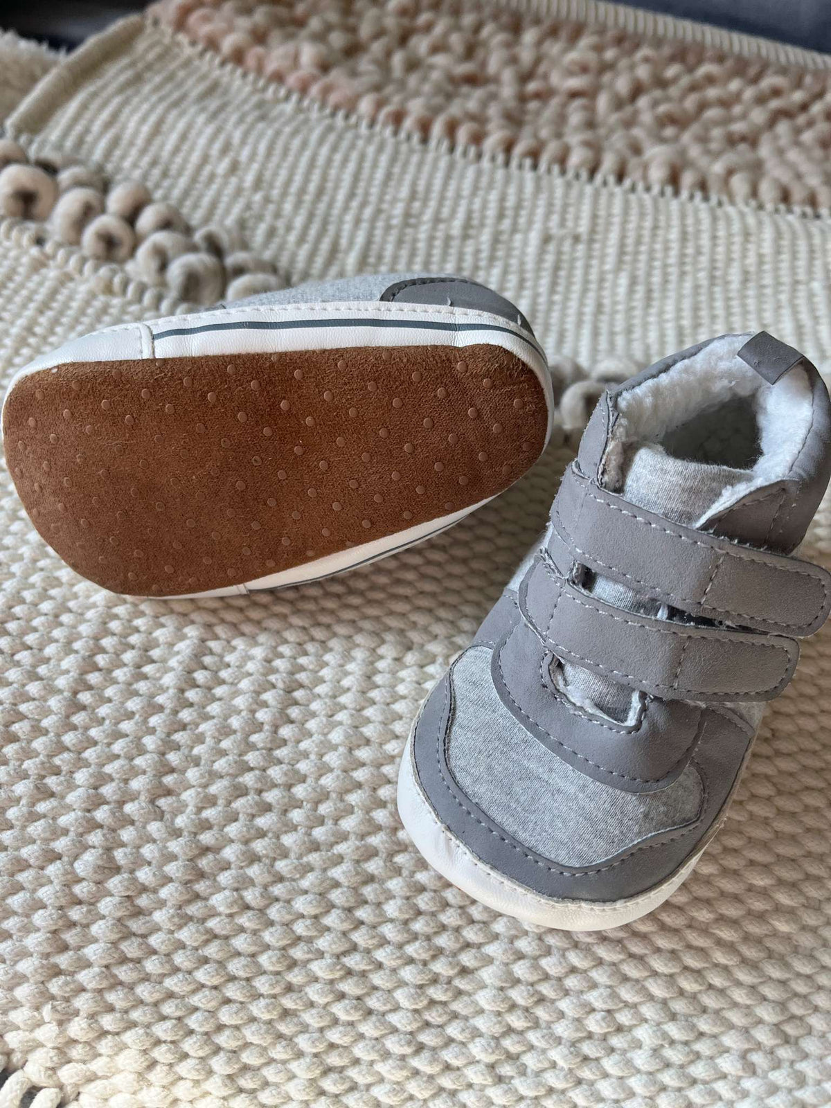 Carters Grey Baby Sneakers - 6-9 months, Shoes 3 (Baby: 0-12 mth)