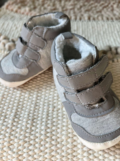 Carters Grey Baby Sneakers - 6-9 months, Shoes 3 (Baby: 0-12 mth)