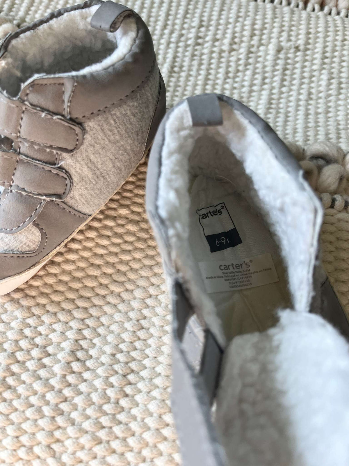 Carters Grey Baby Sneakers - 6-9 months, Shoes 3 (Baby: 0-12 mth)