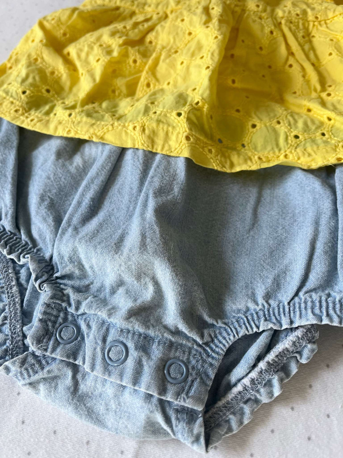 Carter's Yellow Jean Onesie - Baby Girl 6 months, Kids 6 Month (3-6M)