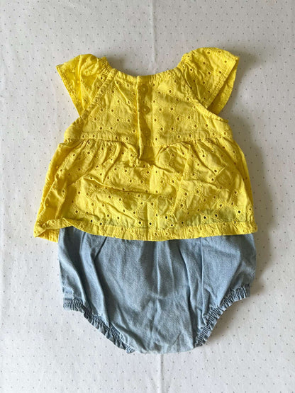 Carter's Yellow Jean Onesie - Baby Girl 6 months, Kids 6 Month (3-6M)
