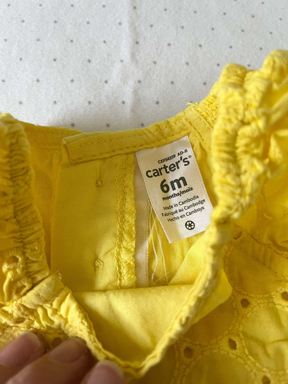 Carter's Yellow Jean Onesie - Baby Girl 6 months, Kids 6 Month (3-6M)