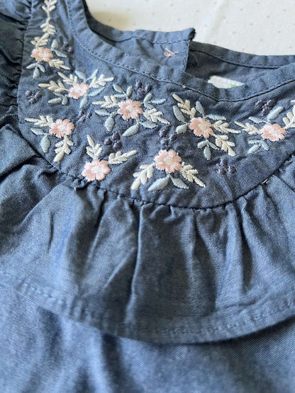 Emma's Garden Floral Embroidered Dress - Baby Girl 12 months, Kids 12 Month (9-12M)