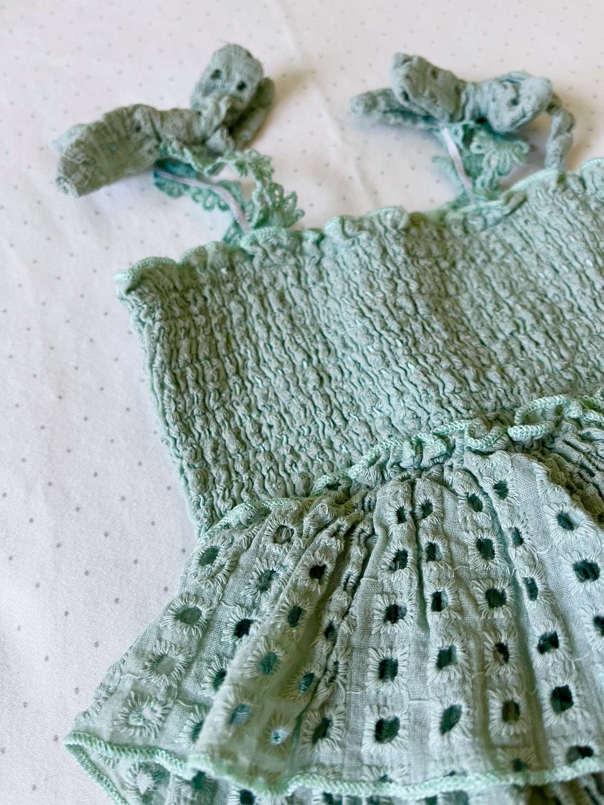 Adorable Turquoise Romper Dress - Baby Girl 6 months, Kids 6 Month (3-6M)