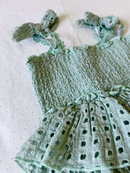 Adorable Turquoise Romper Dress - Baby Girl 6 months, Kids 6 Month (3-6M)