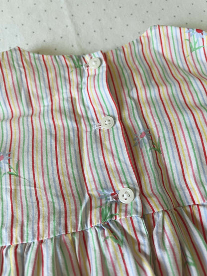 Baby Gap Mulitcolour stripe and floral dress with lining - 3-6 months, Kids 6 Month (3-6M)