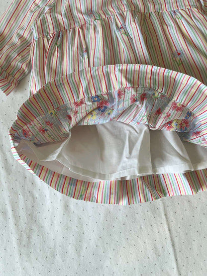 Baby Gap Mulitcolour stripe and floral dress with lining - 3-6 months, Kids 6 Month (3-6M)