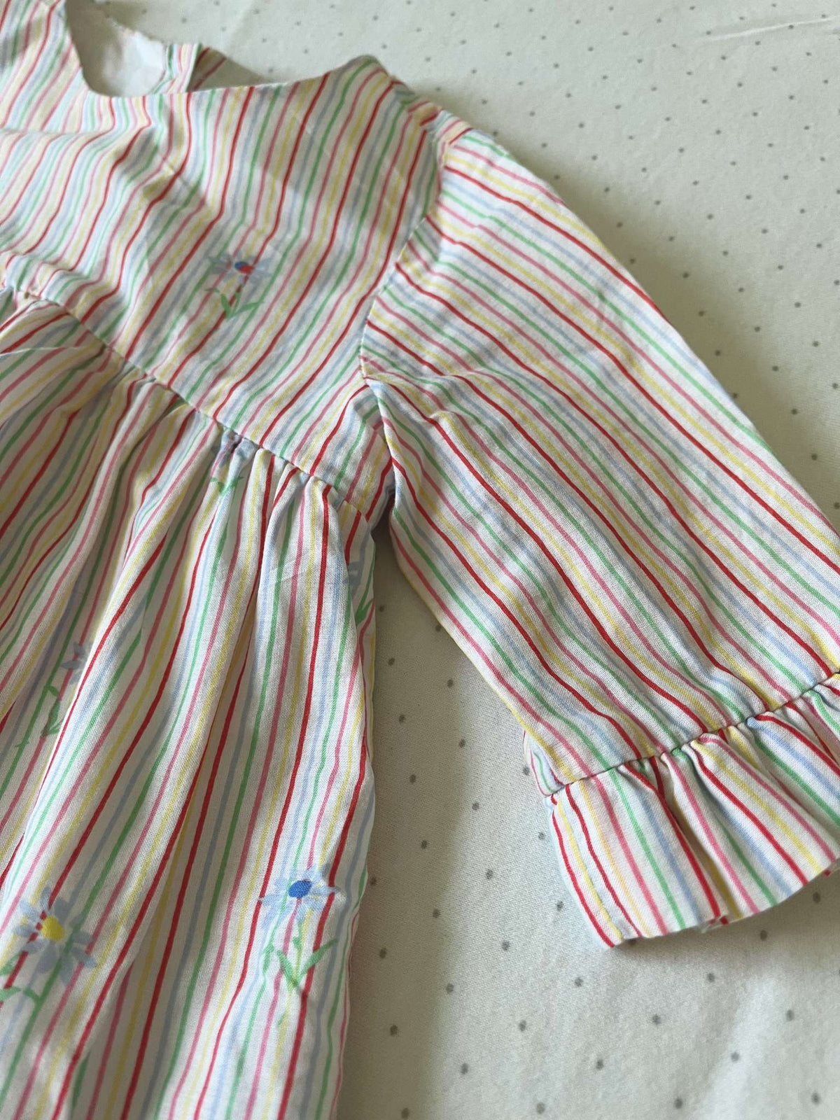 Baby Gap Mulitcolour stripe and floral dress with lining - 3-6 months, Kids 6 Month (3-6M)