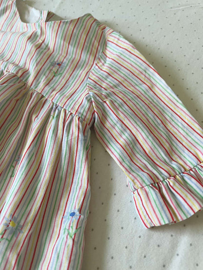 Baby Gap Mulitcolour stripe and floral dress with lining - 3-6 months, Kids 6 Month (3-6M)