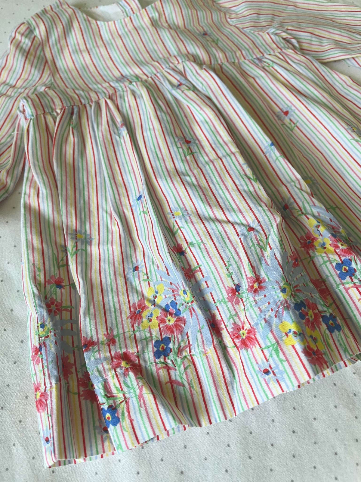 Baby Gap Mulitcolour stripe and floral dress with lining - 3-6 months, Kids 6 Month (3-6M)