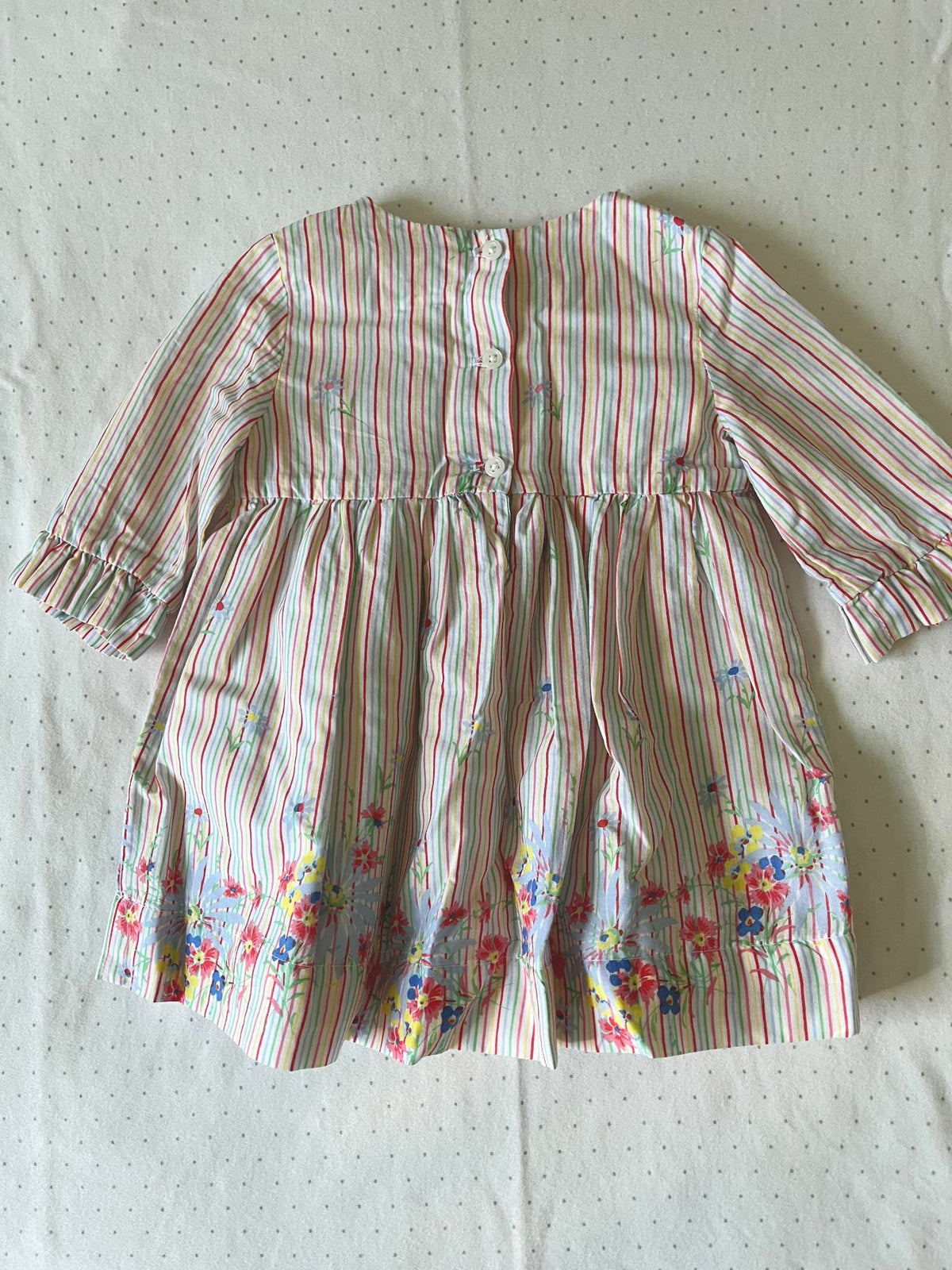 Baby Gap Mulitcolour stripe and floral dress with lining - 3-6 months, Kids 6 Month (3-6M)