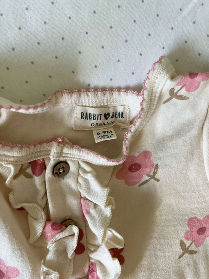 Rabbit + Bear Organic Two Piece Outfit with matching headband - Baby Girl 6-9 months, Kids 9 Month (6-9M)