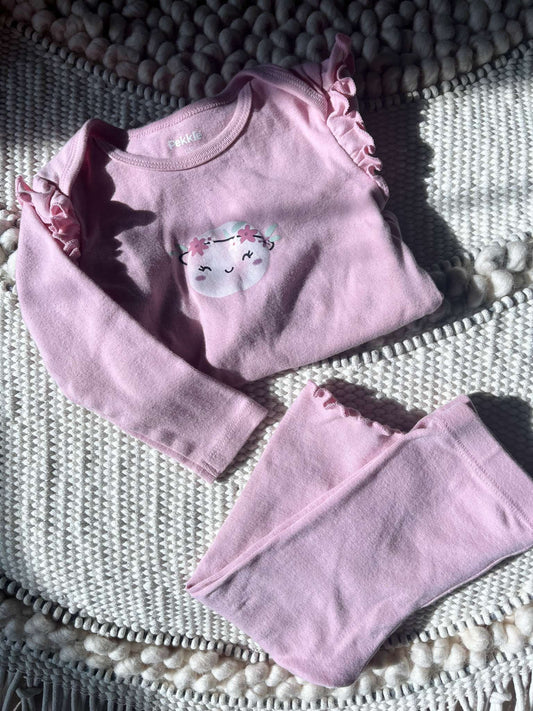 Pekkle Two Piece Pink Happy Planet Outfit - Baby Size 12 months, Kids 12 Month (9-12M)