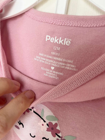 Pekkle Two Piece Pink Happy Planet Outfit - Baby Size 12 months, Kids 12 Month (9-12M)