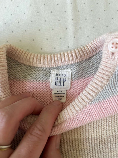 Baby Gap Knit Striped Onesie - Baby Girl 6-12 months, Kids 12 Month (9-12M)