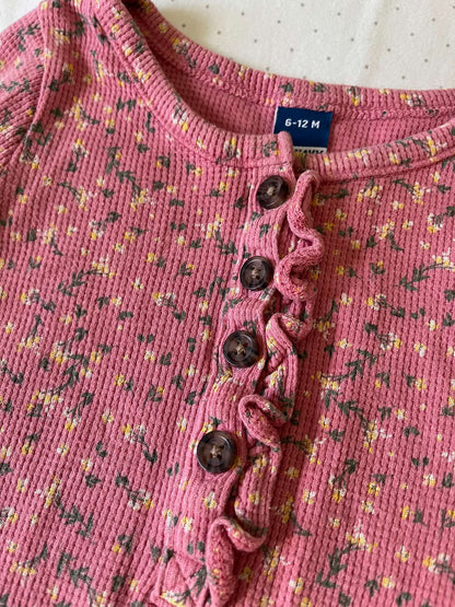 Old Navy Petite Floral Print Waffle Onesie - Baby Girl 6-12 months, Kids 12 Month (9-12M)