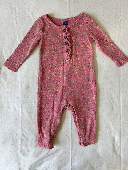 Old Navy Petite Floral Print Waffle Onesie - Baby Girl 6-12 months, Kids 12 Month (9-12M)