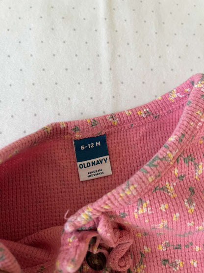 Old Navy Petite Floral Print Waffle Onesie - Baby Girl 6-12 months, Kids 12 Month (9-12M)