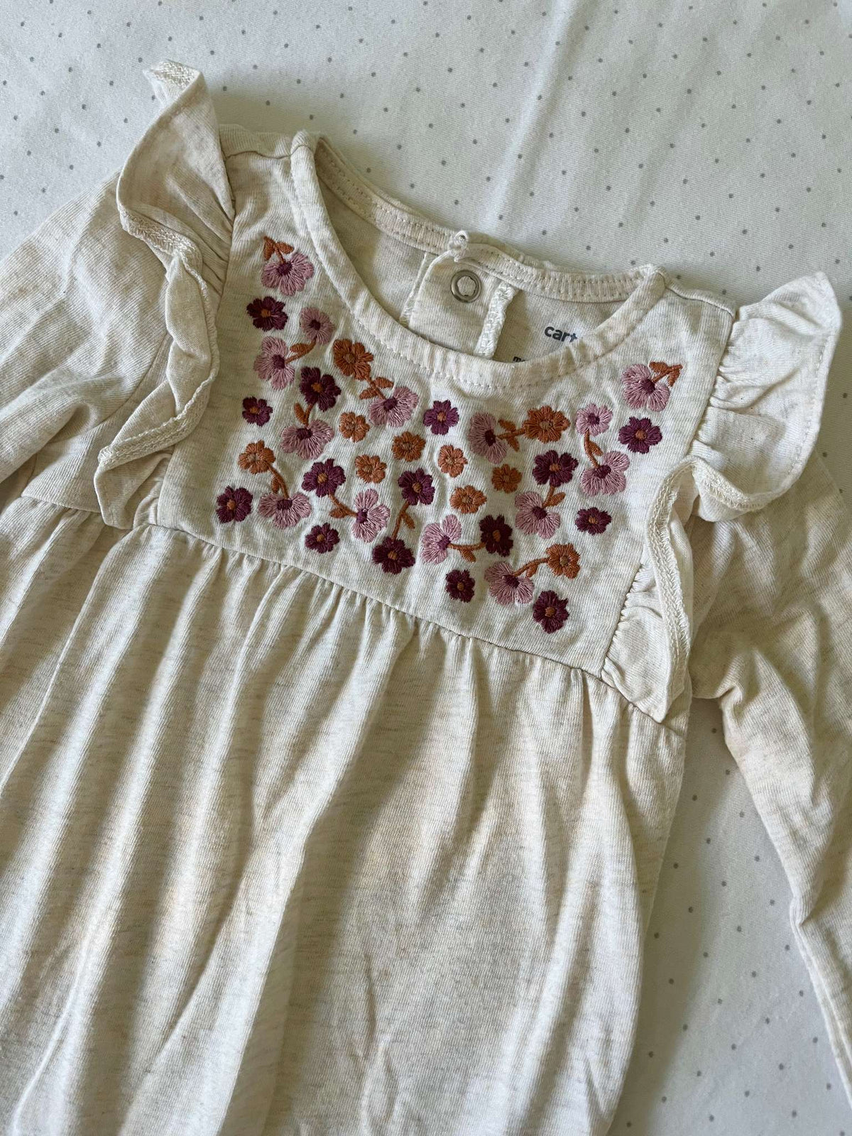 Carter's Floral Embroidery Onesie - Baby Girl 9 months, Kids 9 Month (6-9M)