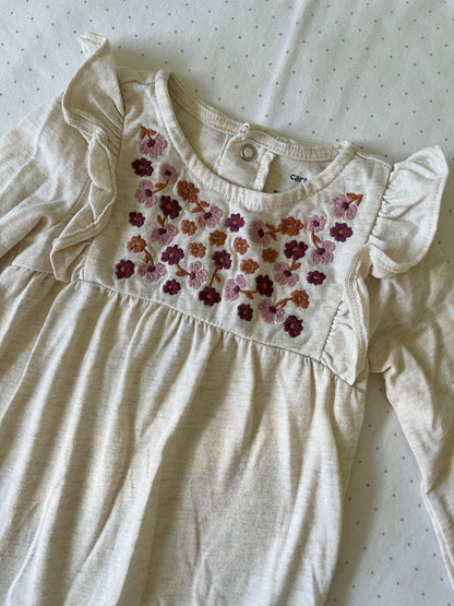 Carter's Floral Embroidery Onesie - Baby Girl 9 months, Kids 9 Month (6-9M)