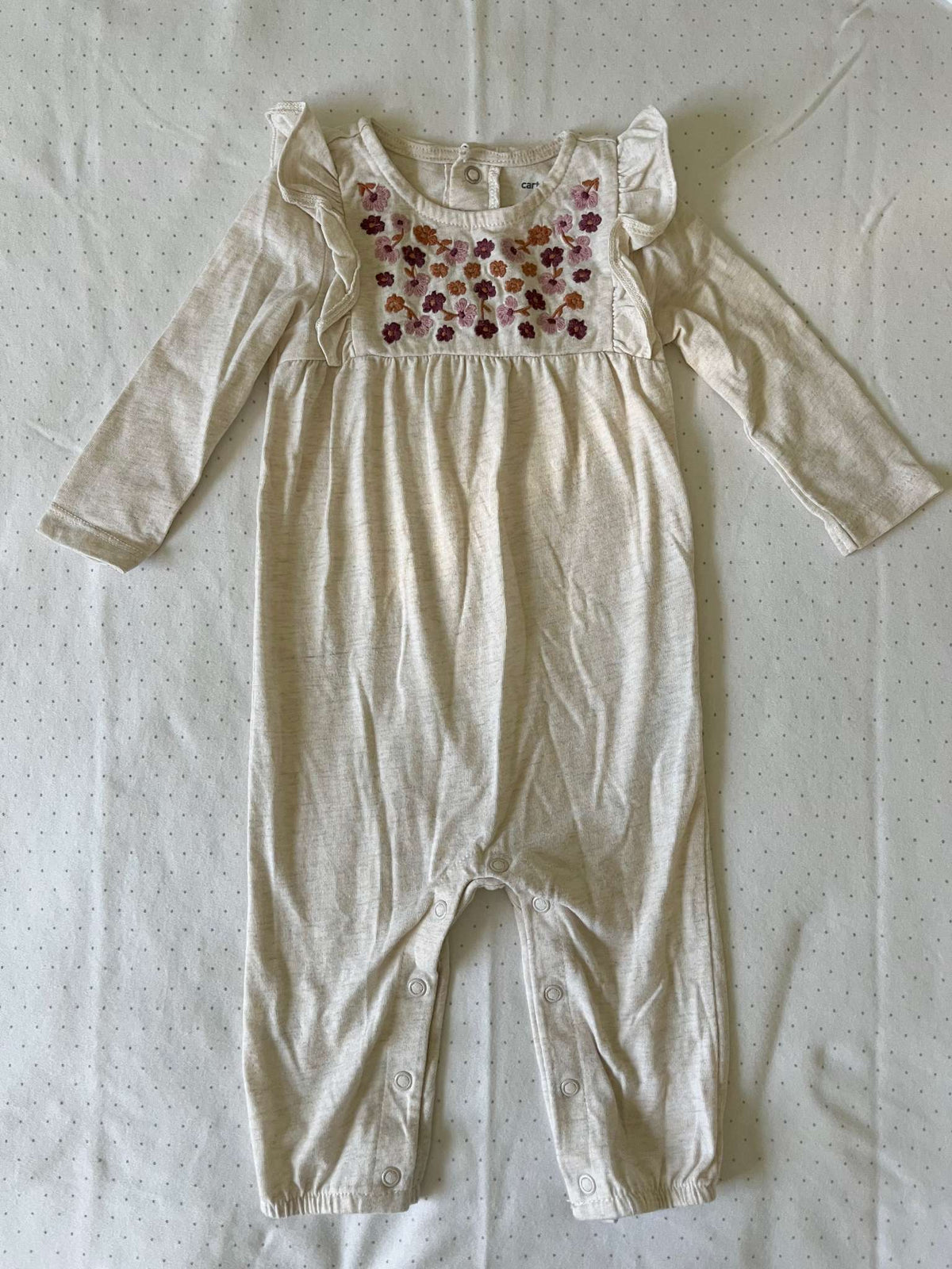 Carter's Floral Embroidery Onesie - Baby Girl 9 months, Kids 9 Month (6-9M)