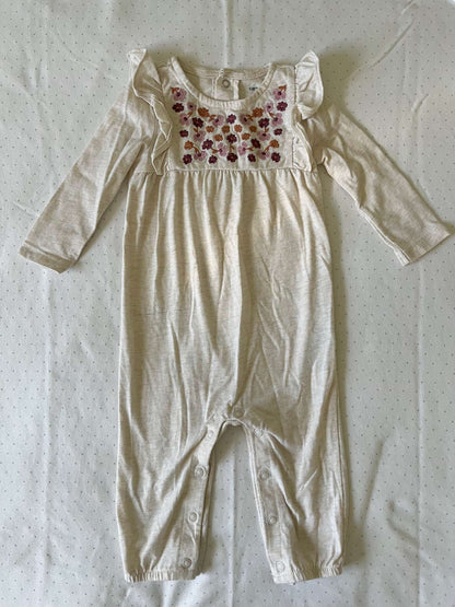 Carter's Floral Embroidery Onesie - Baby Girl 9 months, Kids 9 Month (6-9M)