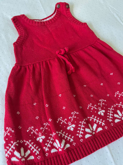 Carter's Red Knit Holiday Dress - Baby Girl 6 months, Kids 6 Month (3-6M)
