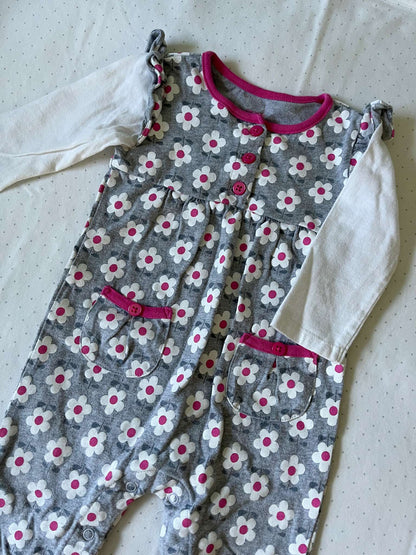 Carter's One Piece Floral Jumper with Pockets - Baby Girl 12 months, Kids 12 Month (9-12M)